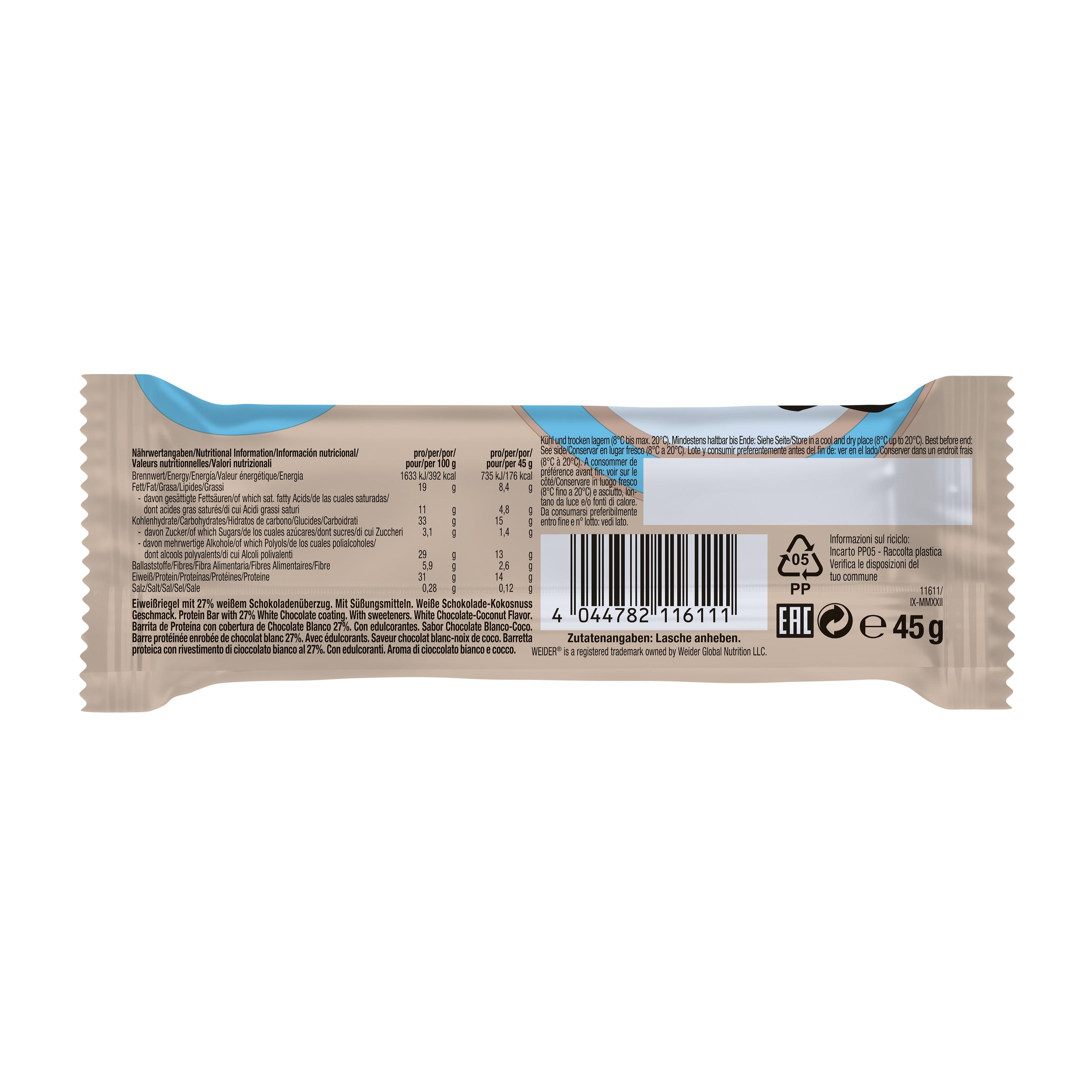 Produktbild WEIDER Joe's Protein Core Bar White Choco Coconut 2 von 2