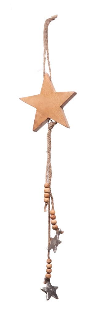 Holzstern mit Aufhängschlaufe