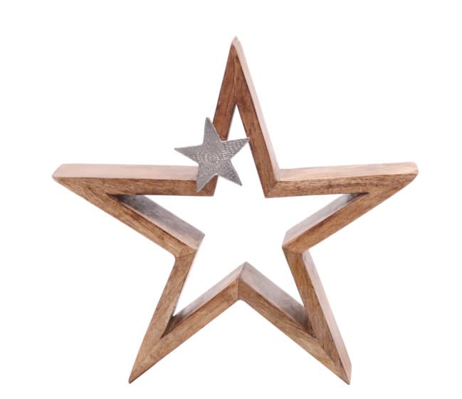Holzstern Aufsteller H=27cm