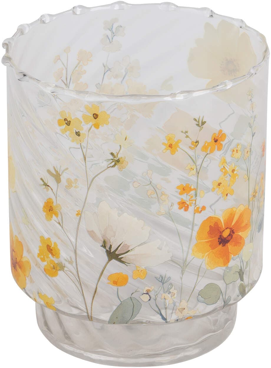 Glaswindlicht mit Blumen