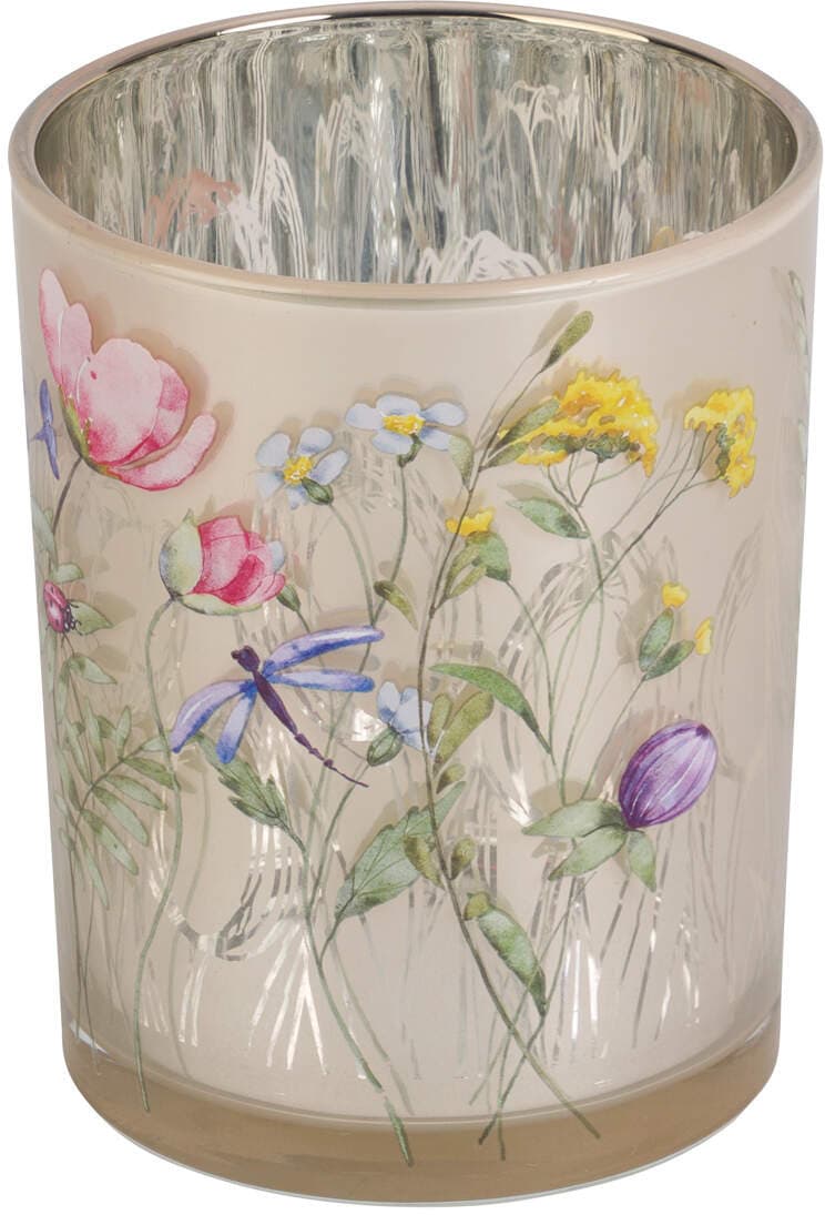 Glaswindlicht Blumen 10cm
