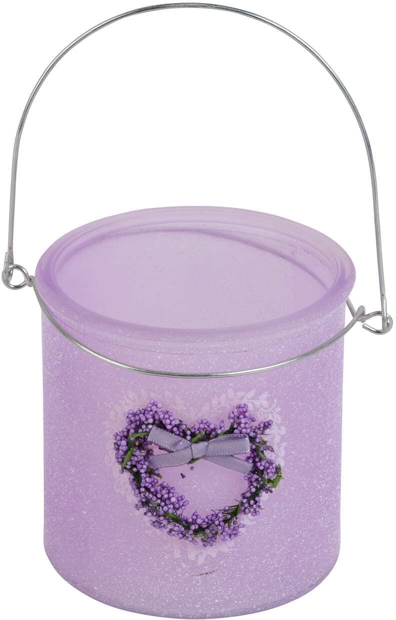 Glaswindlicht Kunstblumenherz