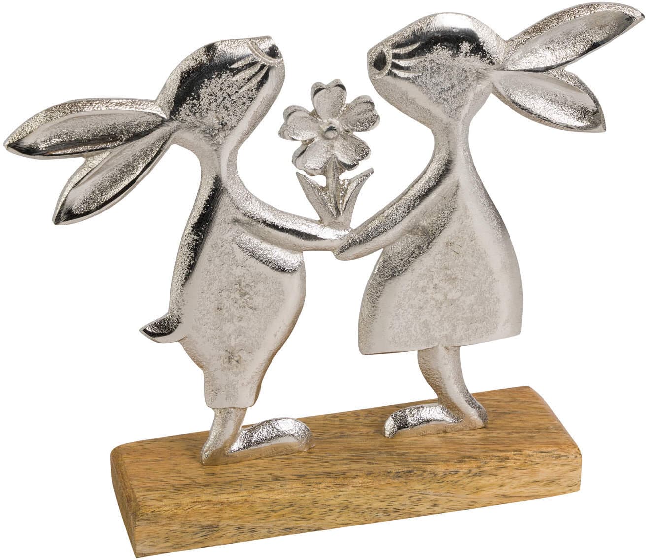 Aluhasen auf Mangoholzfuß