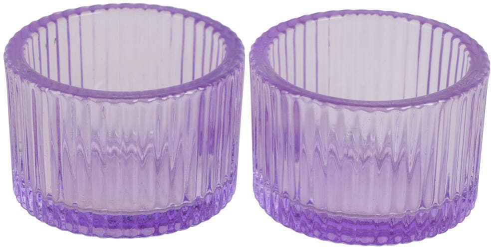 Glasteelichthalter geriffelt