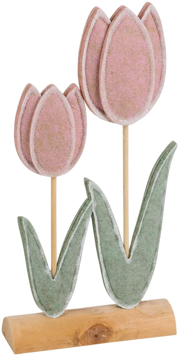 Filzblumen auf Holzfuß 30cm