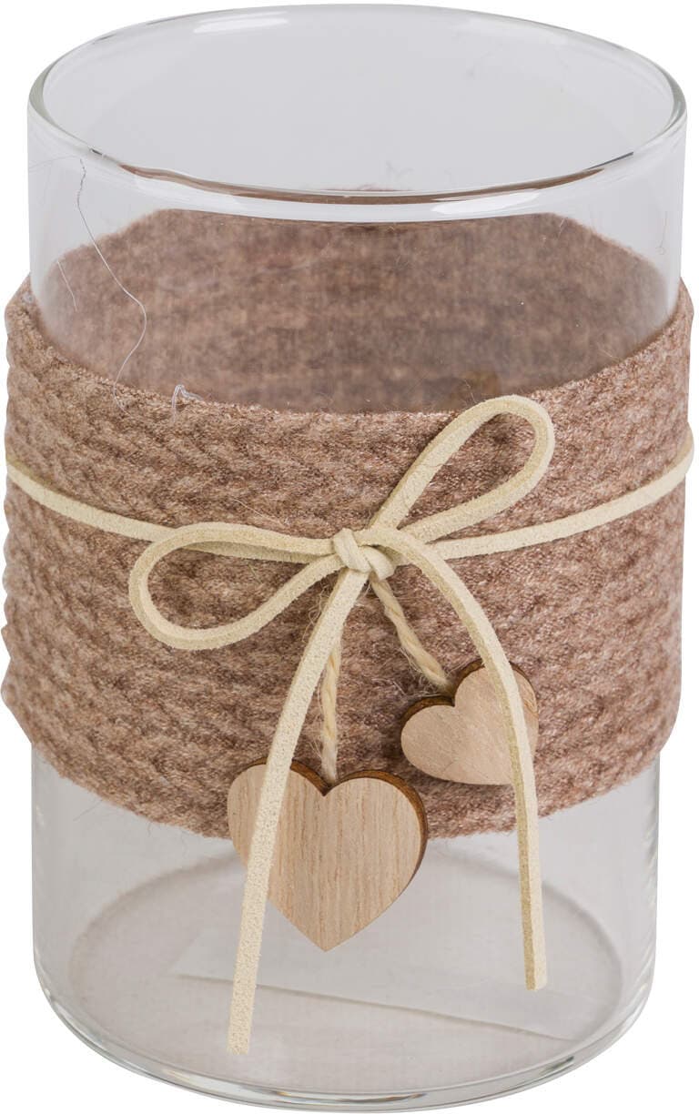 Glaswindlicht Strickborde 12cm