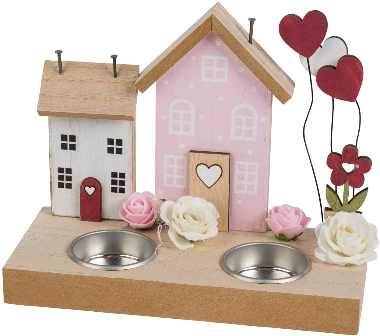 Metallaufsteller Häuser mit Blumen