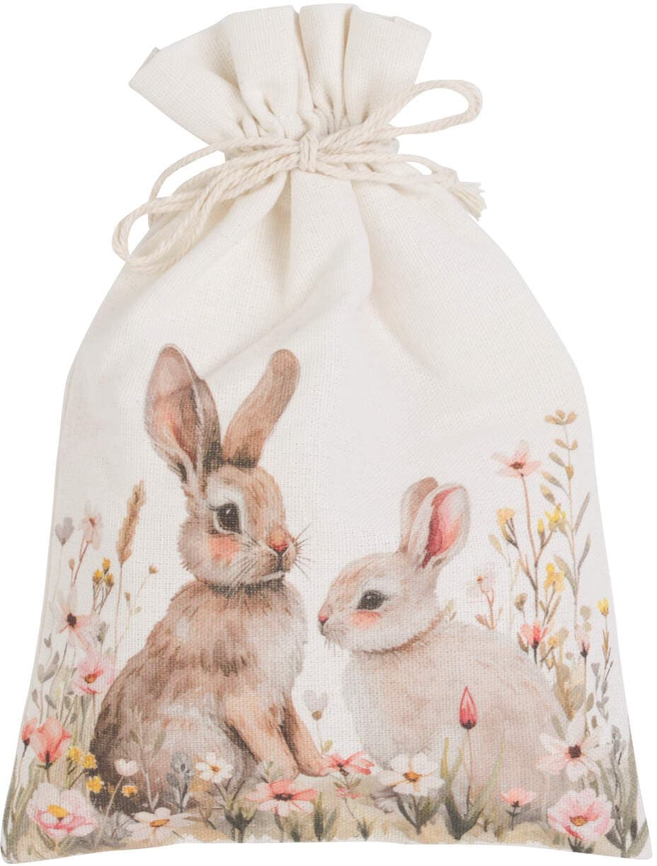Stoffsäckchen mit Hase 15cm