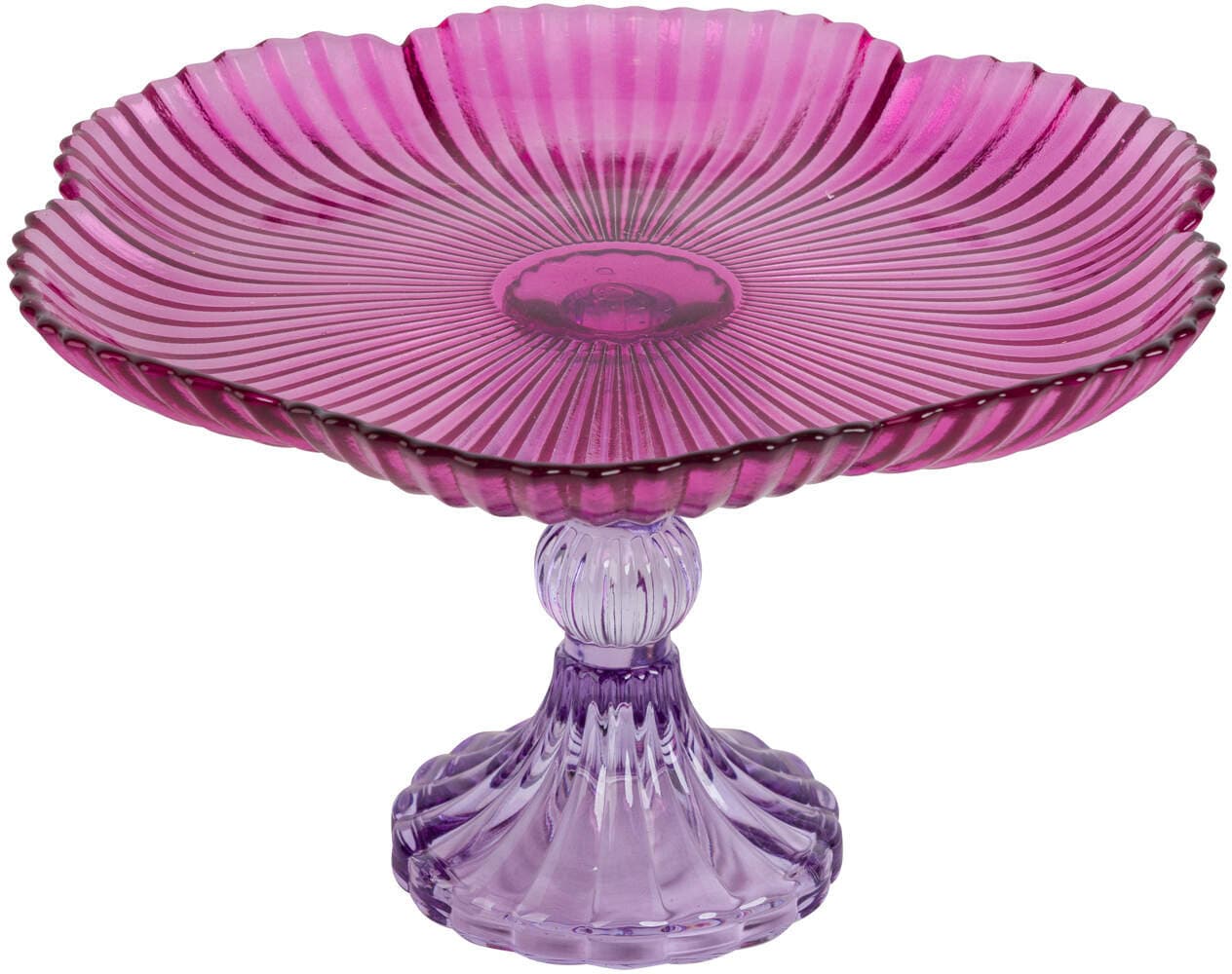 Glasschale auf Fuß geriffelt