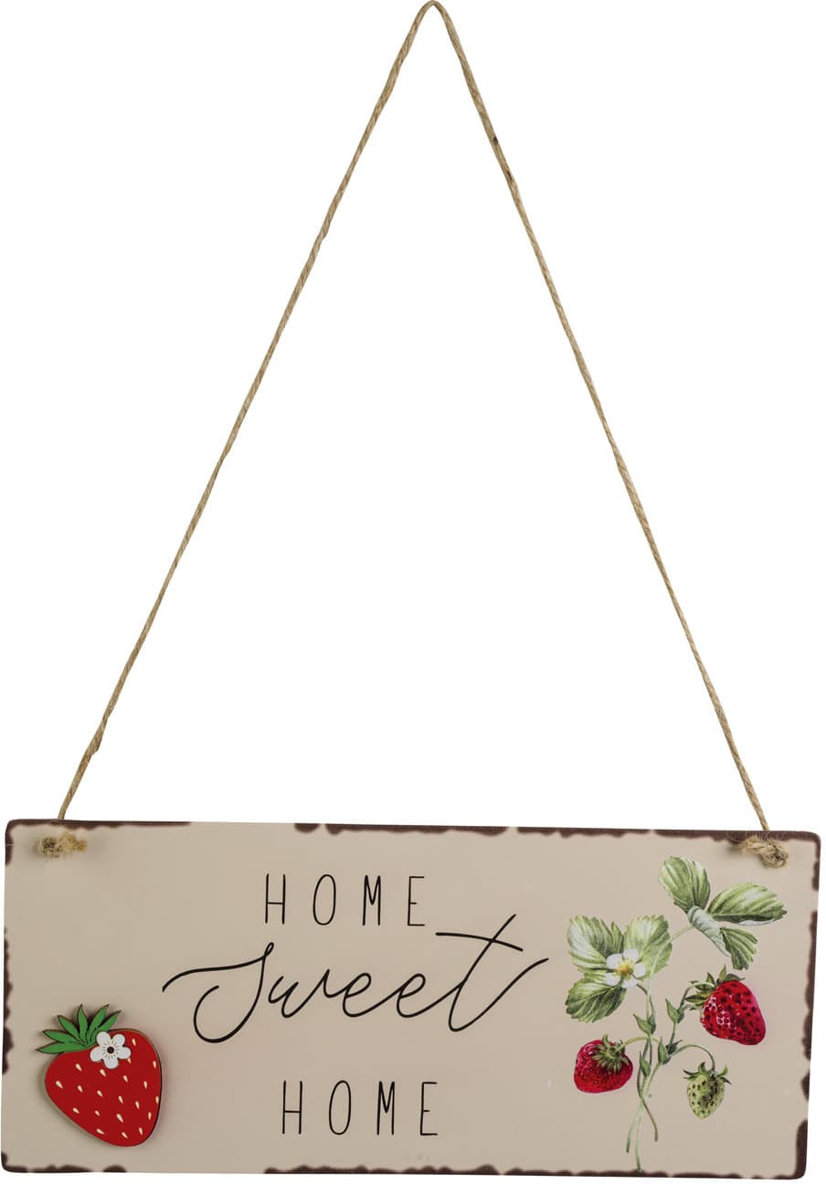 Metallschild Erdbeere