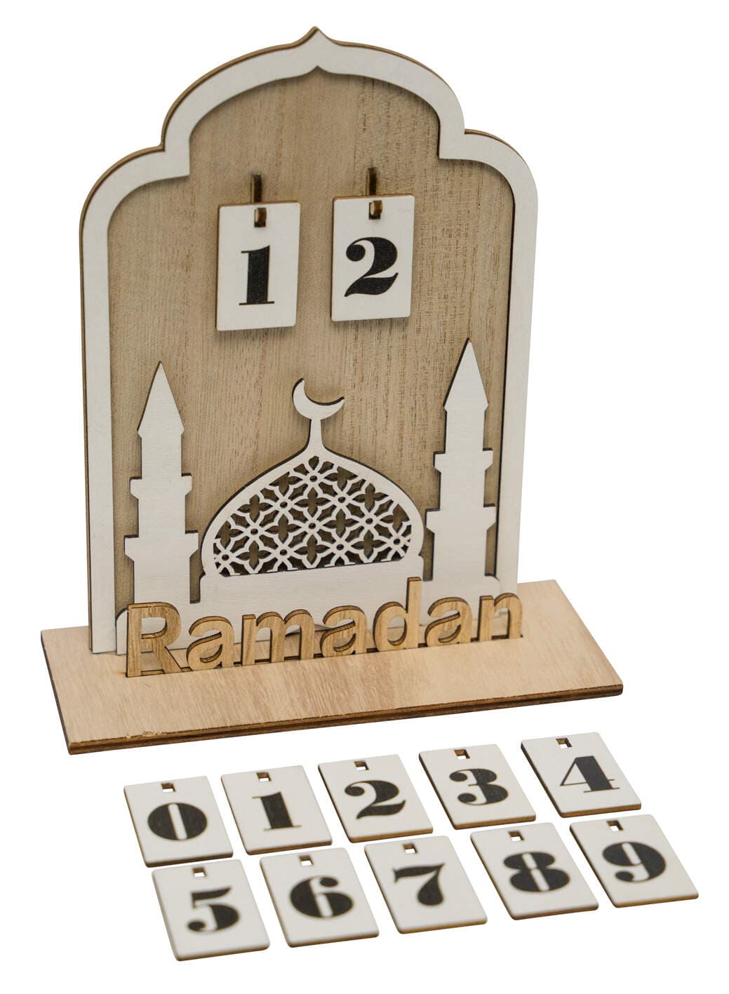 Holzkalender Moschee 12 Zahlen