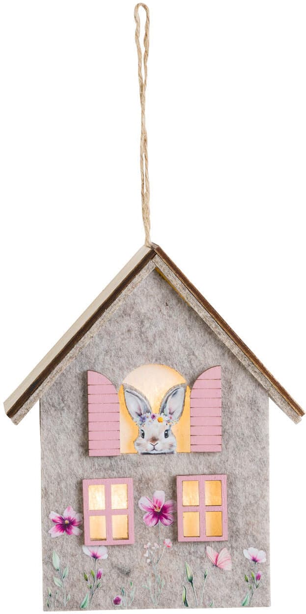 LED-Filzhänger Haus und Hase