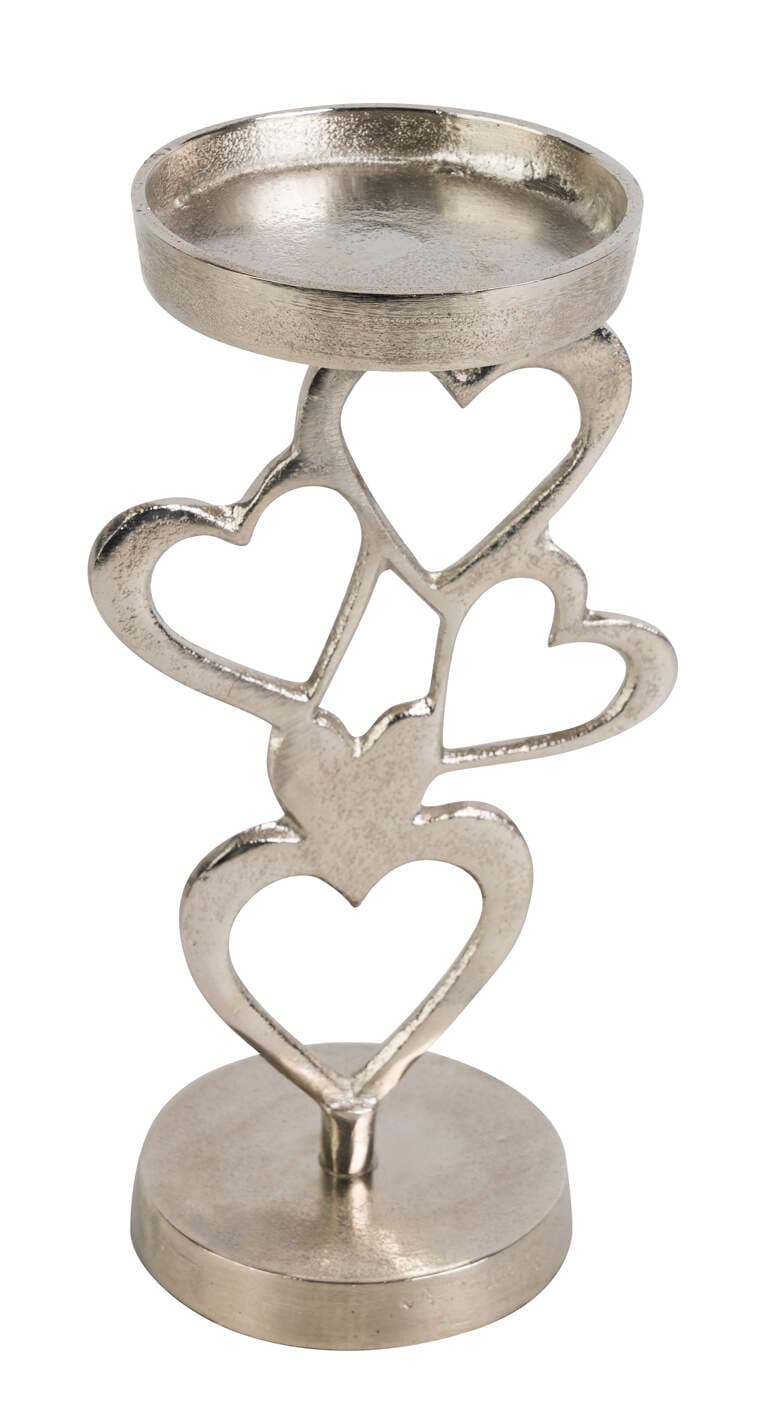 Alukerzenleuchter Herzen mit Glas