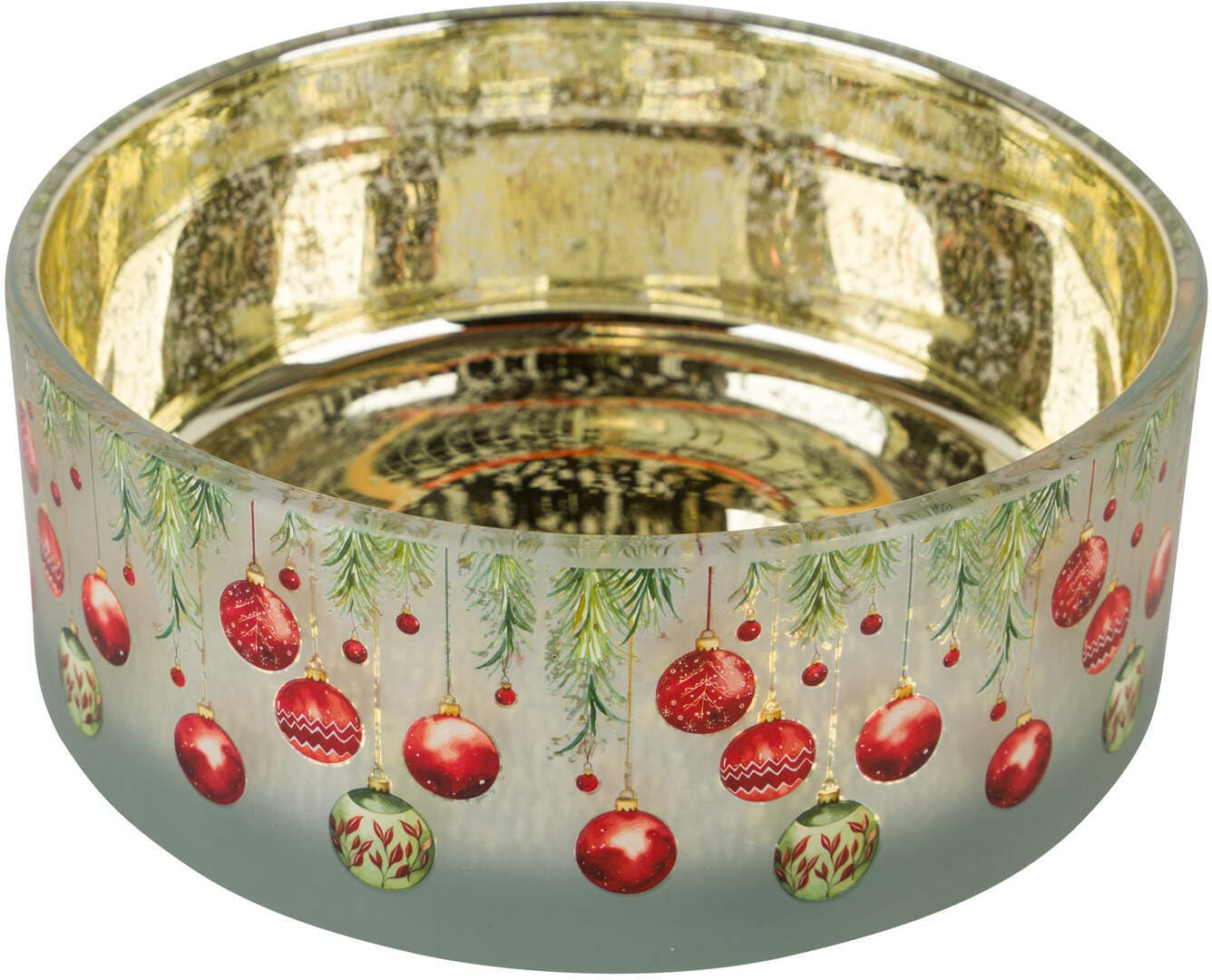 Glasschale Weihnachtskugeln