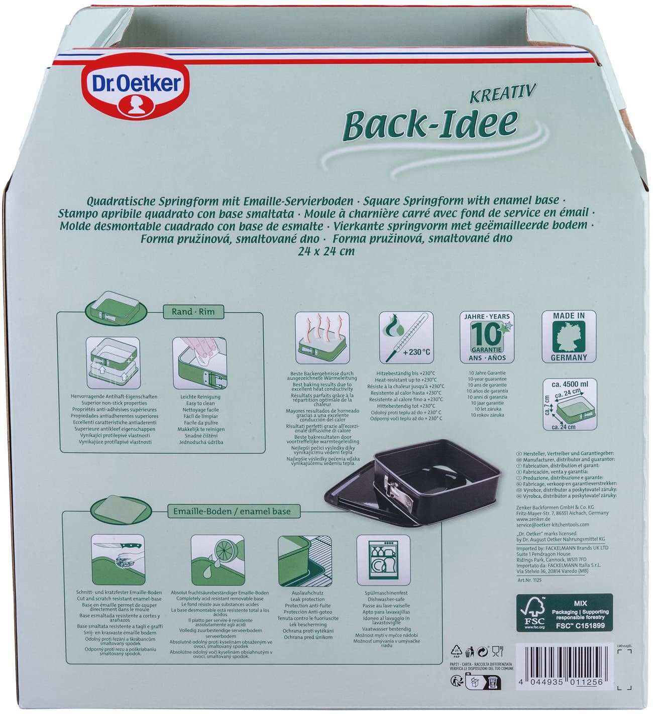Dr.Oetker Quadratische Springform 24x24cm