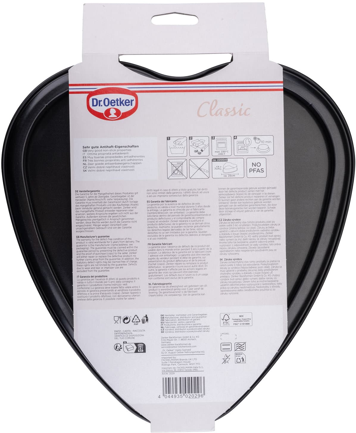 Dr.Oetker Springform Classic Herz Ø25cm