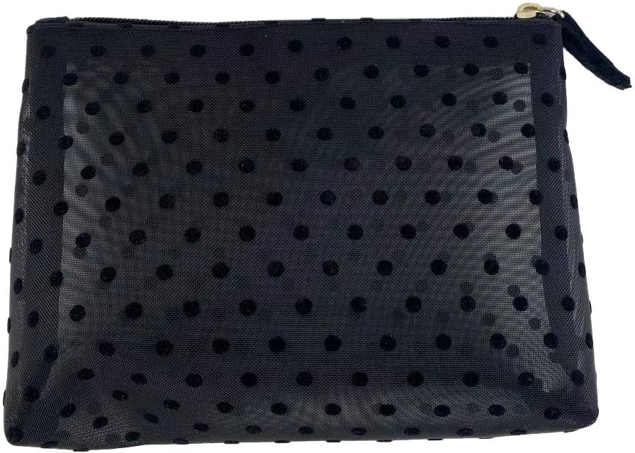 Kosmetiktasche Schwarz Transparent mit Punkte