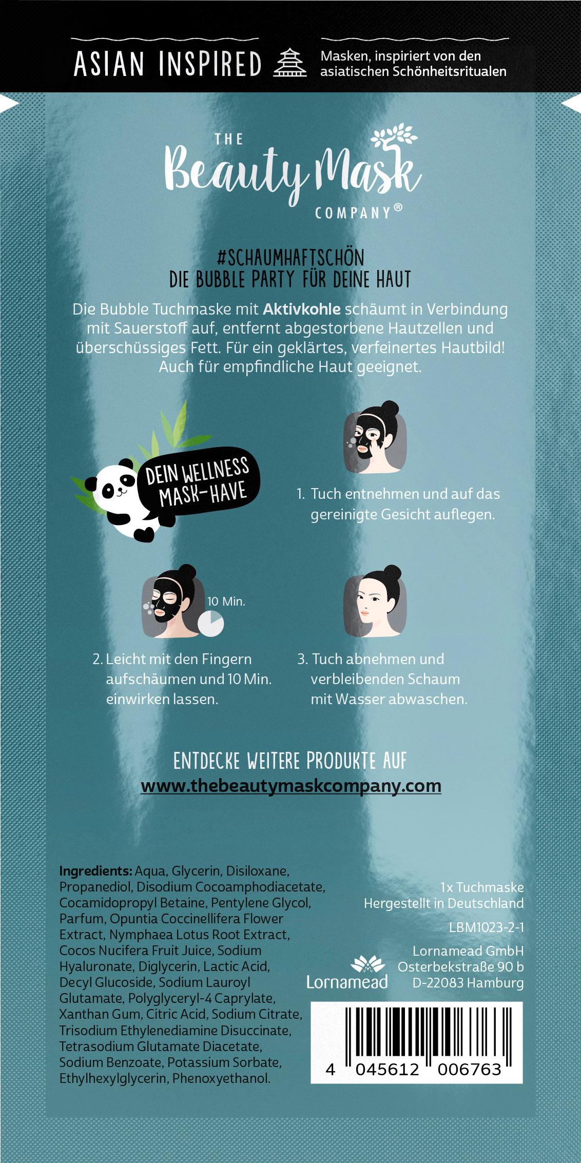 Produktbild The Beauty Mask Company Bubble Tuchmaske Aktivkohle Oxygen 2 von 6