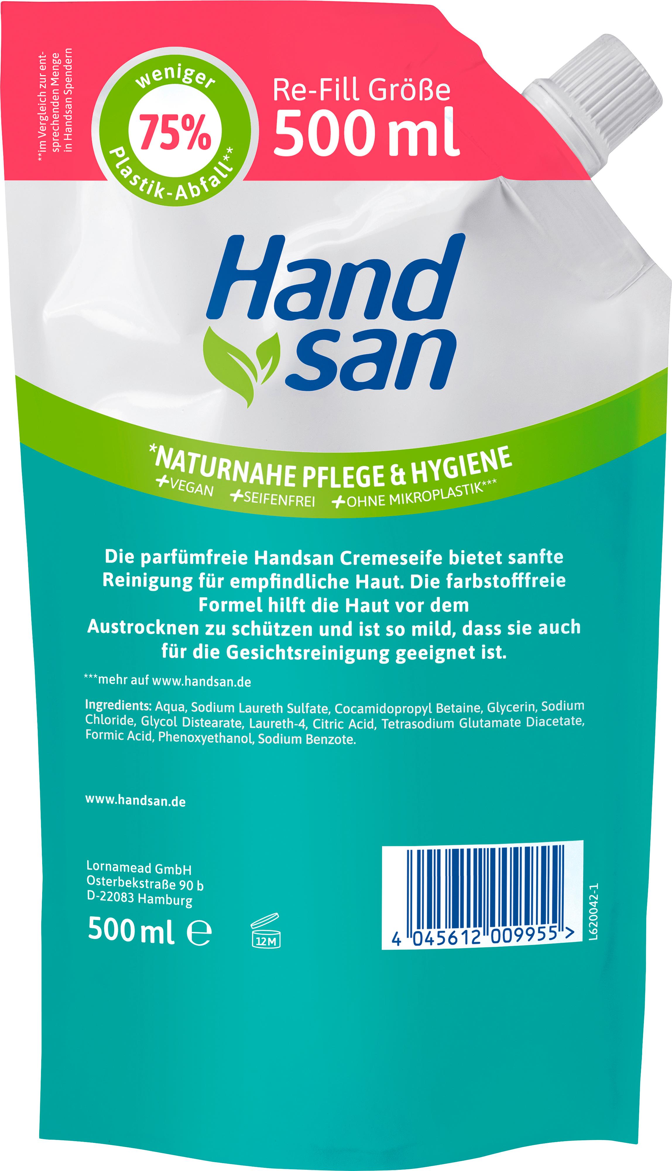Produktbild Handsan Sensitiv Cremeseife Nachfüllbeutel 2 von 2