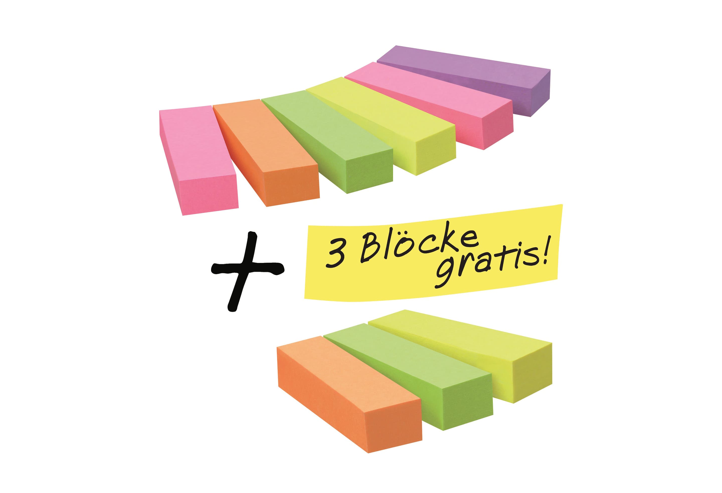 Produktbild Post-it Haftstreifen Page Marker schmal 6 x100 Blatt + 3 x 100 Blatt gratis 2 von 3