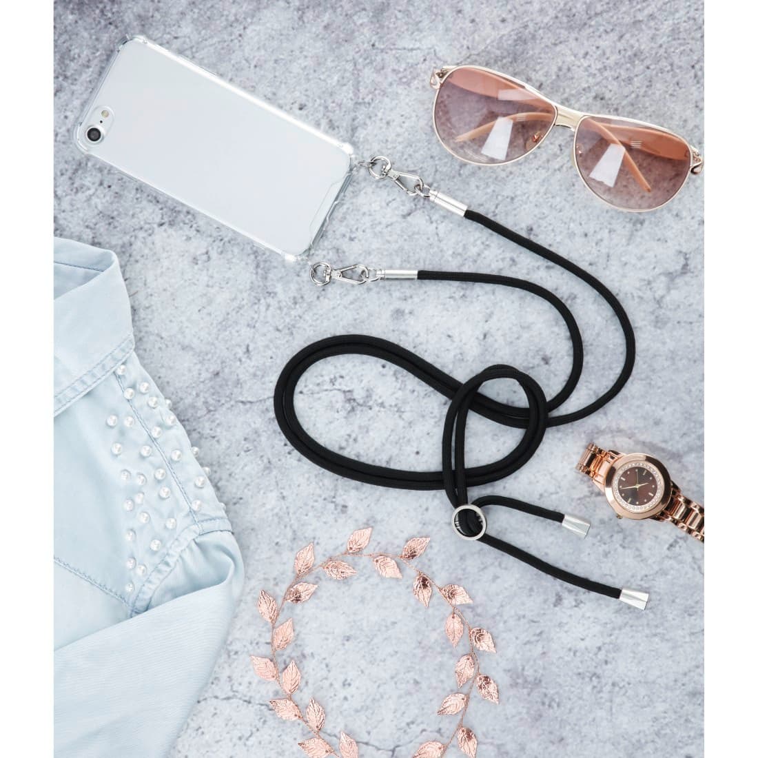 Cross-Body-Cover mit Umhängekordel für Samsung Galaxy S9, Transparent