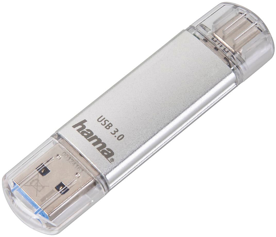 HAMA USB-Stick"C-Laeta", USB-C USB 3.1/USB 3.0, 256GB, 70 MB/s, Silber