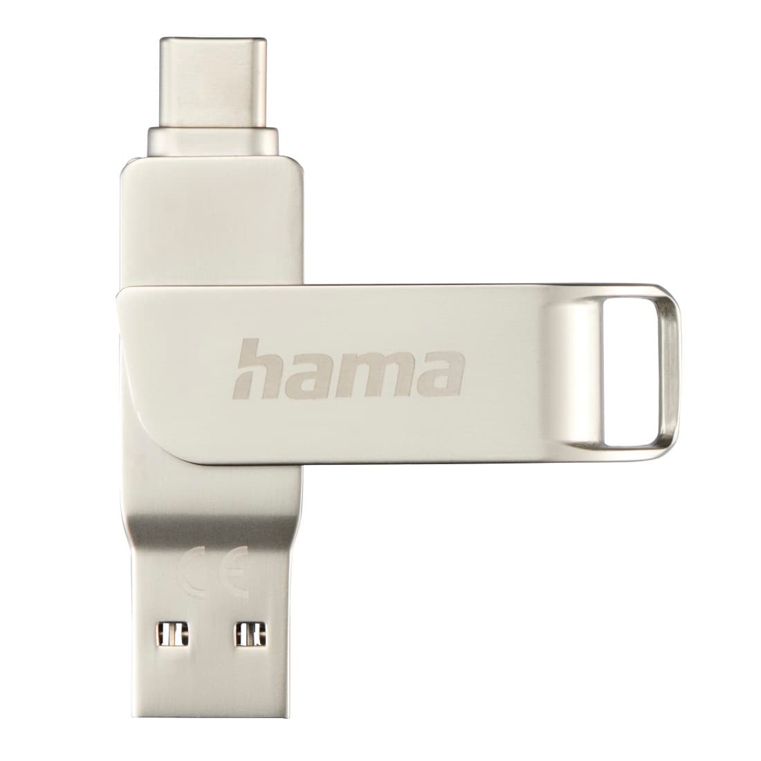 HAMA USB-Stick"C-Rotate Pro", USB-C 3.1/3.0, 64GB, 70 MB/s, Silber