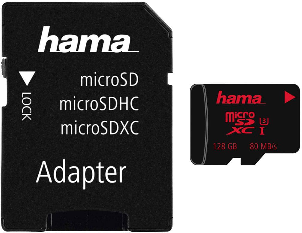 HAMA microSDXC 128GB UHS Speed C3 UHS-I 80MB/s + Adapter/Foto
