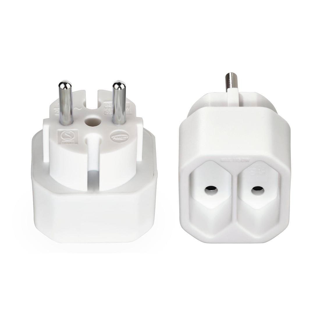 Produktbild HAMA Steckdosenadapter 2-fach, 2x Euro-Steckdose, Doppelpack, Weiß 2 von 2