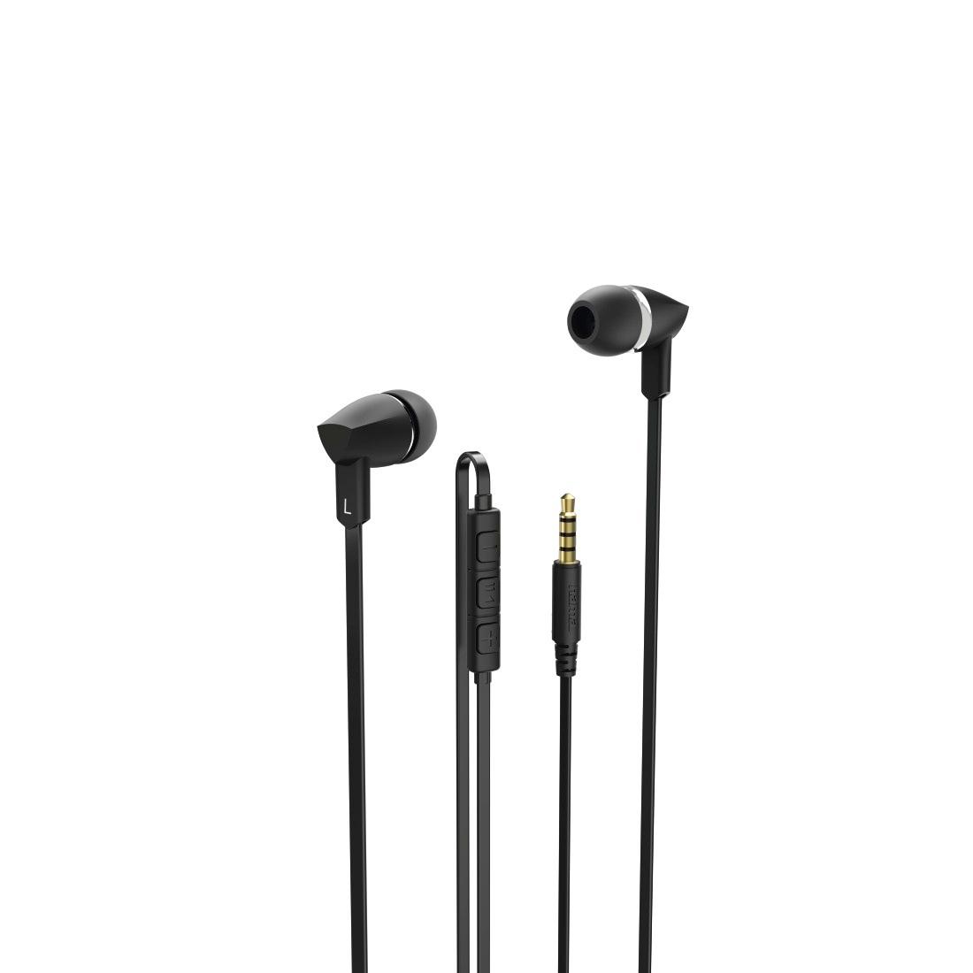 HAMA Kopfhörer"Joy", In-Ear, Mikrofon, Flachbandkabel, Schwarz