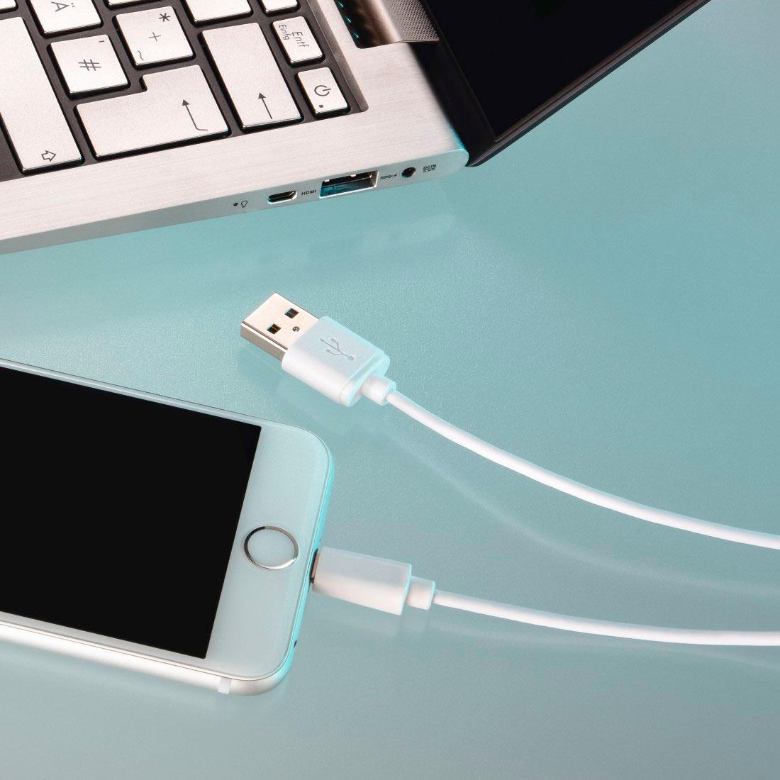Produktbild HAMA Ladekabel, USB-A - Lightning, 1 m, Weiß 2 von 2