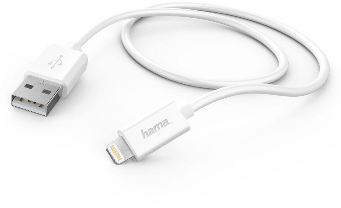 HAMA Ladekabel, USB-A - Lightning, 1 m, Weiß
