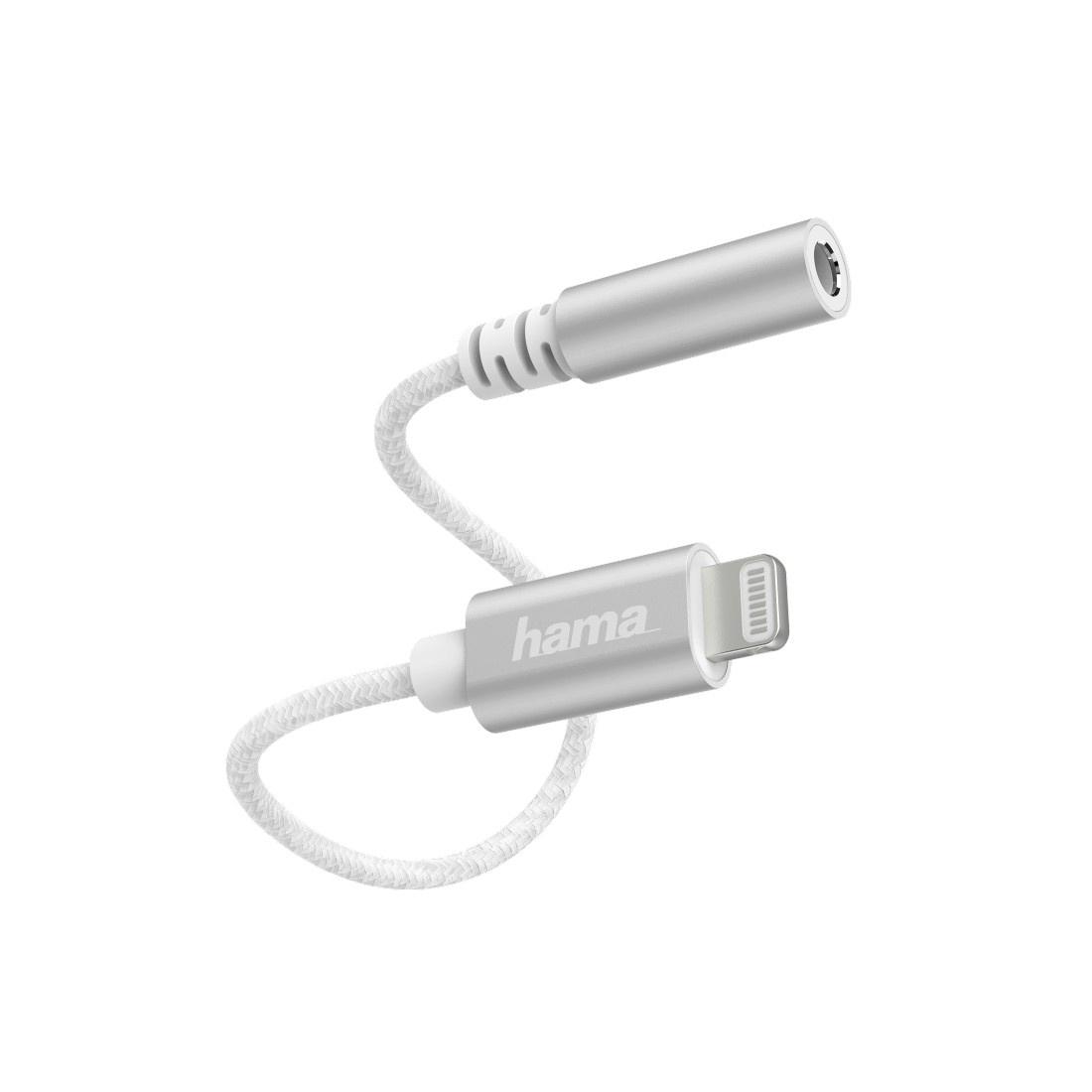 HAMA Aux-Adapter Lightning – 3,5-mm-Klinke-Buchse, Weiß