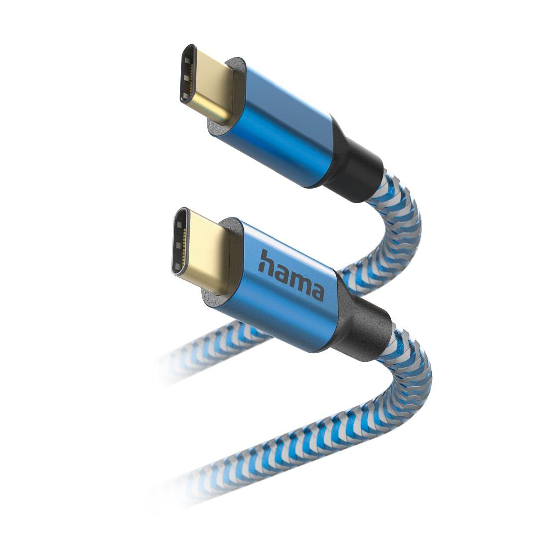 Produktbild HAMA Ladekabel"Reflective", USB-C - USB-C, 1,5 m, Nylon, Blau 2 von 2