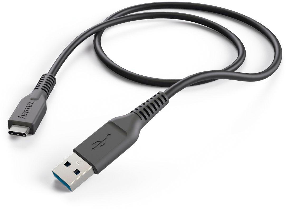 HAMA Ladekabel, USB-A - USB-C, 1 m, Schwarz