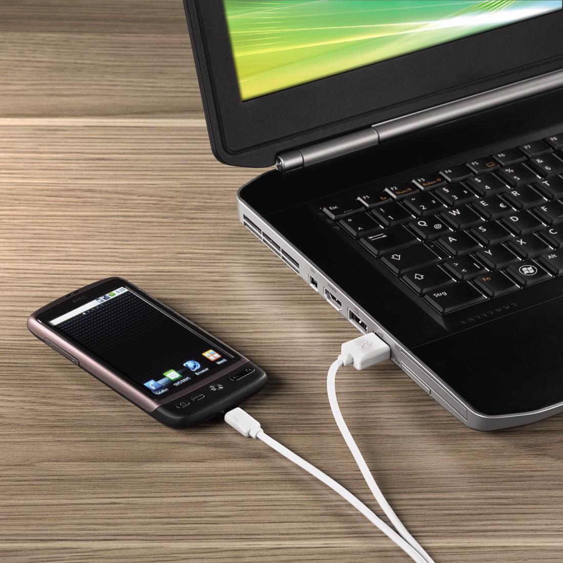 Produktbild HAMA Ladekabel, USB-A - Micro-USB, 1,5 m, Weiß 2 von 2