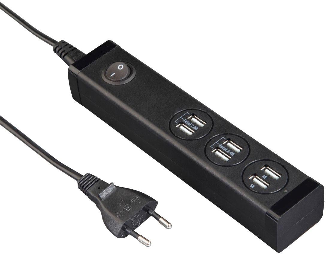 HAMA USB-Mehrfach-Ladegerät, 6 Ports USB-A für Tablets und Smartphones, 34W