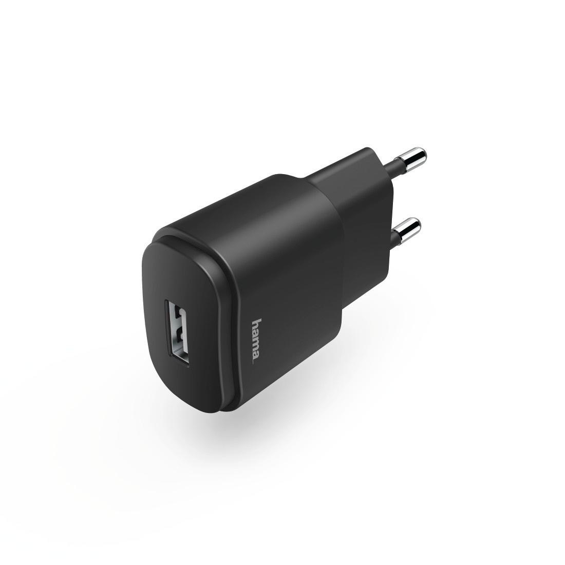 HAMA Ladegerät mit USB-A-Buchse, 6 W, Schwarz