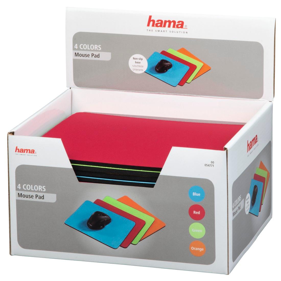 Hama Mauspad, Blau/Rot/Grün/Orange - sortiert