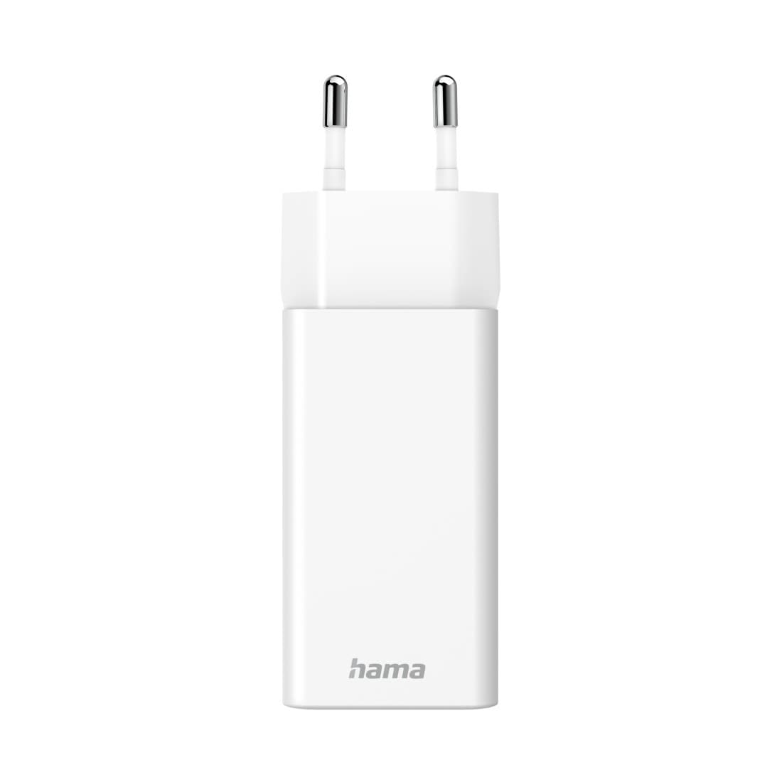 Produktbild HAMA Schnellladegerät, GaN, 1x USB-C PD, 1x USB-A QC, Mini-Ladegerät, 65 W, Weiß 2 von 2