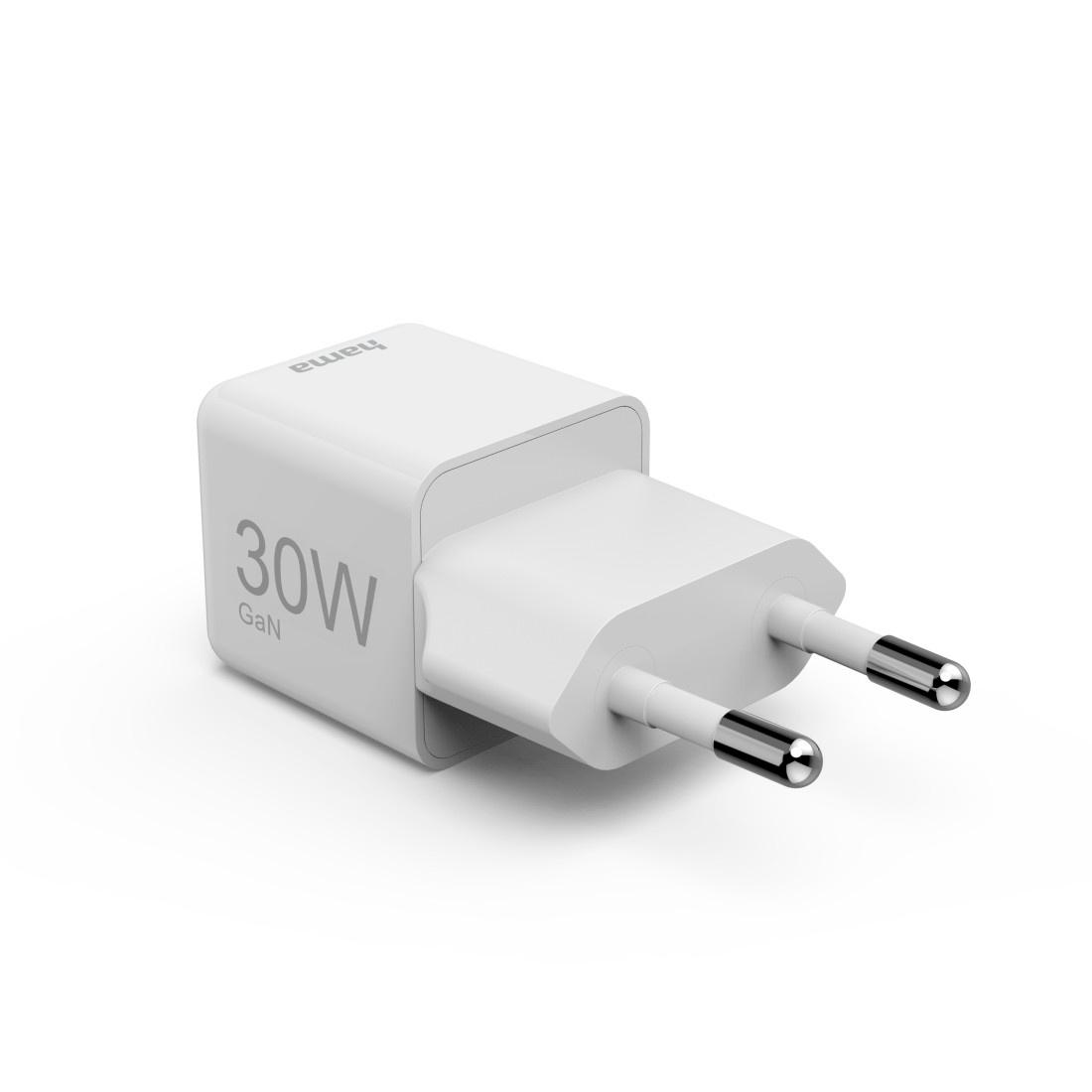 Produktbild HAMA Schnellladegerät, GaN, USB-C, Super-Mini-Charger, PD, 30 W, Weiß 3 von 3