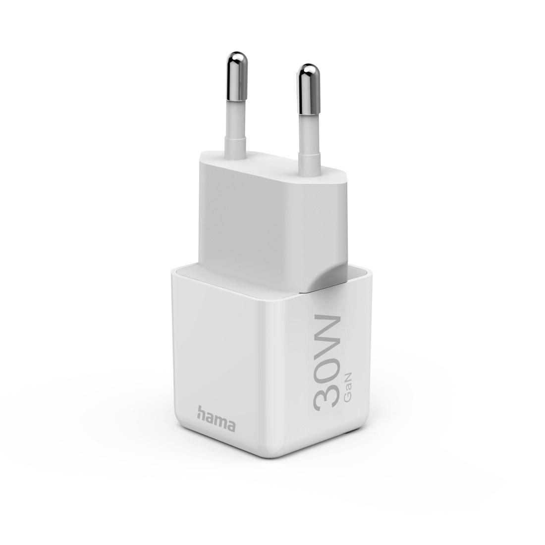 Produktbild HAMA Schnellladegerät, GaN, USB-C, Super-Mini-Charger, PD, 30 W, Weiß 2 von 3
