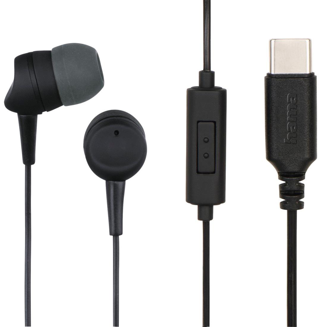 Produktbild HAMA Kopfhörer"Sea", In-Ear, Mikrofon, Kabelknickschutz, USB-C, Schwarz 2 von 2