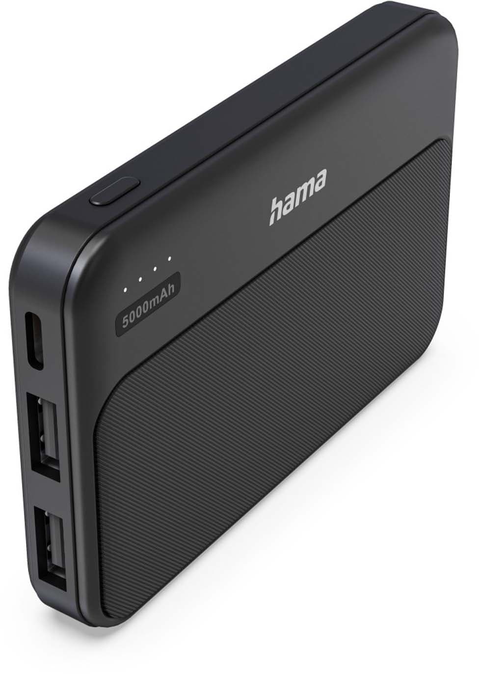 HAMA Power Pack "Pocket 5", 5000 mAh, salidas: 2x USB-A, antracita