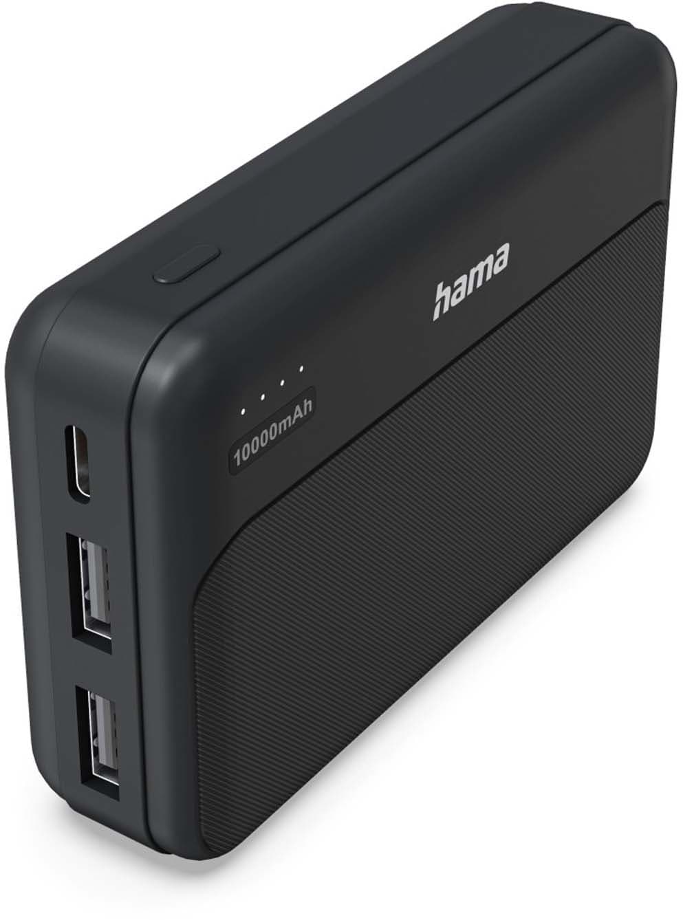 HAMA Power Pack "Pocket 10", 10000mAh, Ausgänge: 2x USB-A, Anthrazit