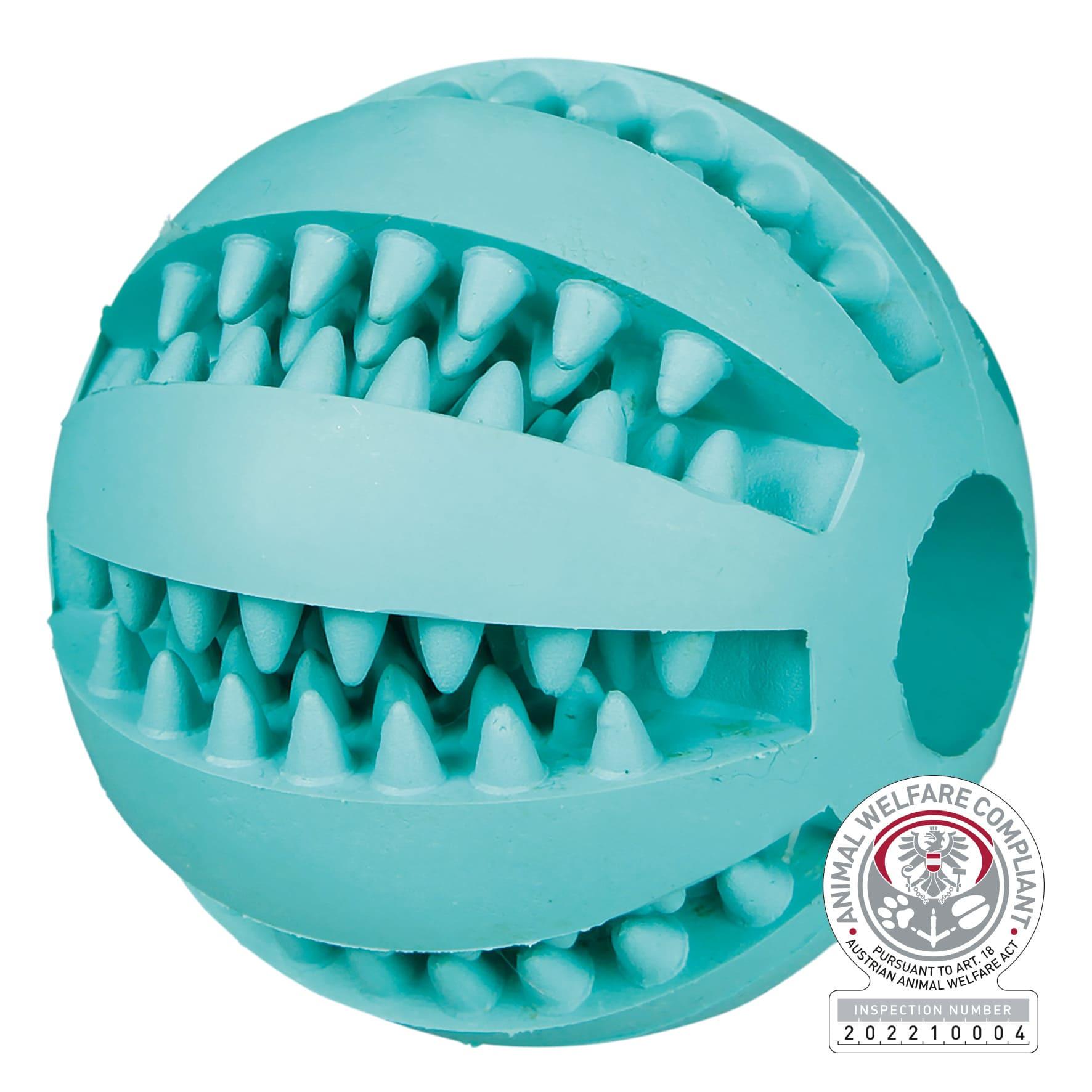 Trixie DentaFun Mintfresh Baseball Naturgummi ø 5 cm Hunde Spielzeug zur Zahnpflege