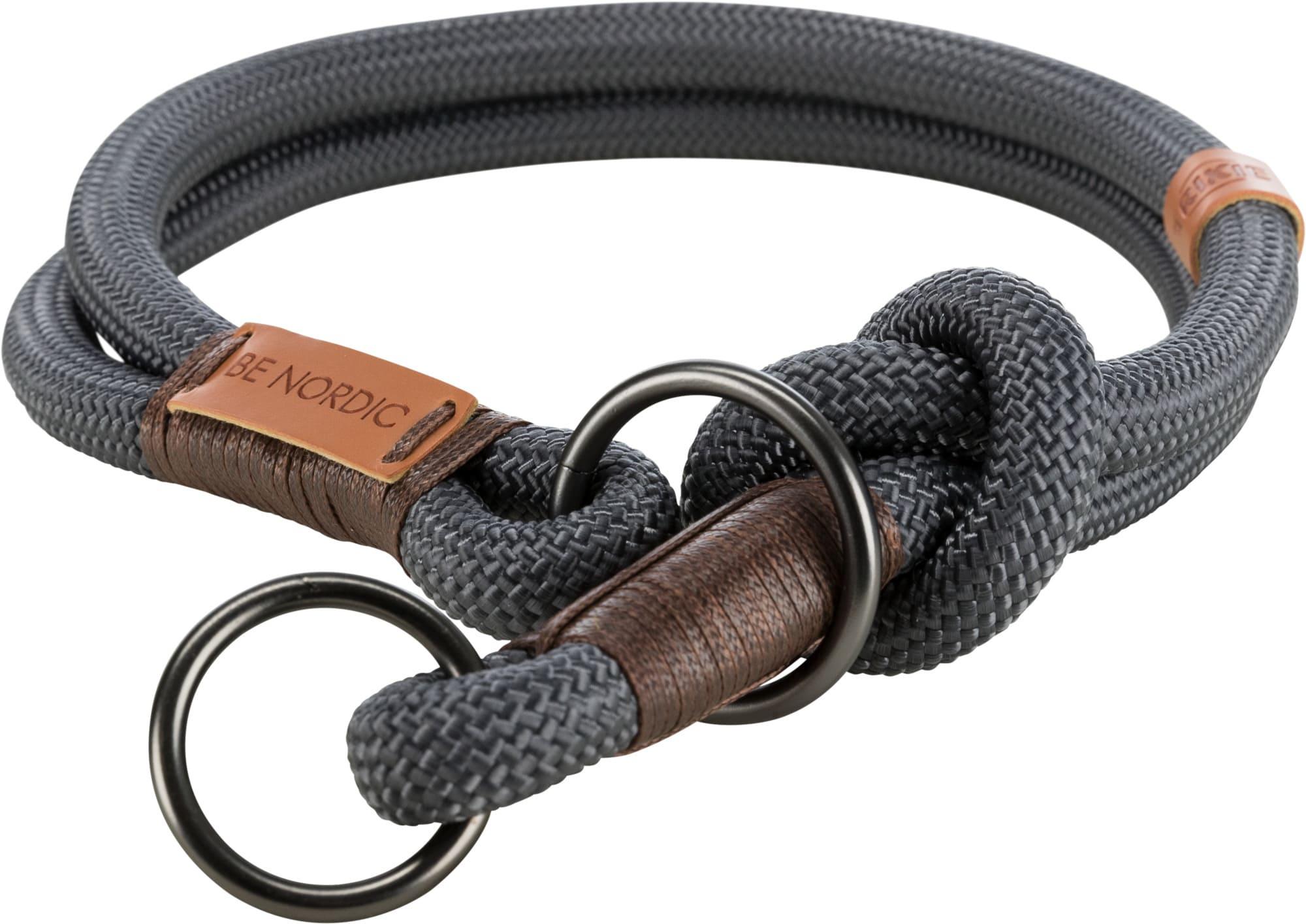Trixie BE NORDIC Zug-Stopp-Halsband dunkelgrau/braun L-XL Maße: 55 cm/ø 13 mm
