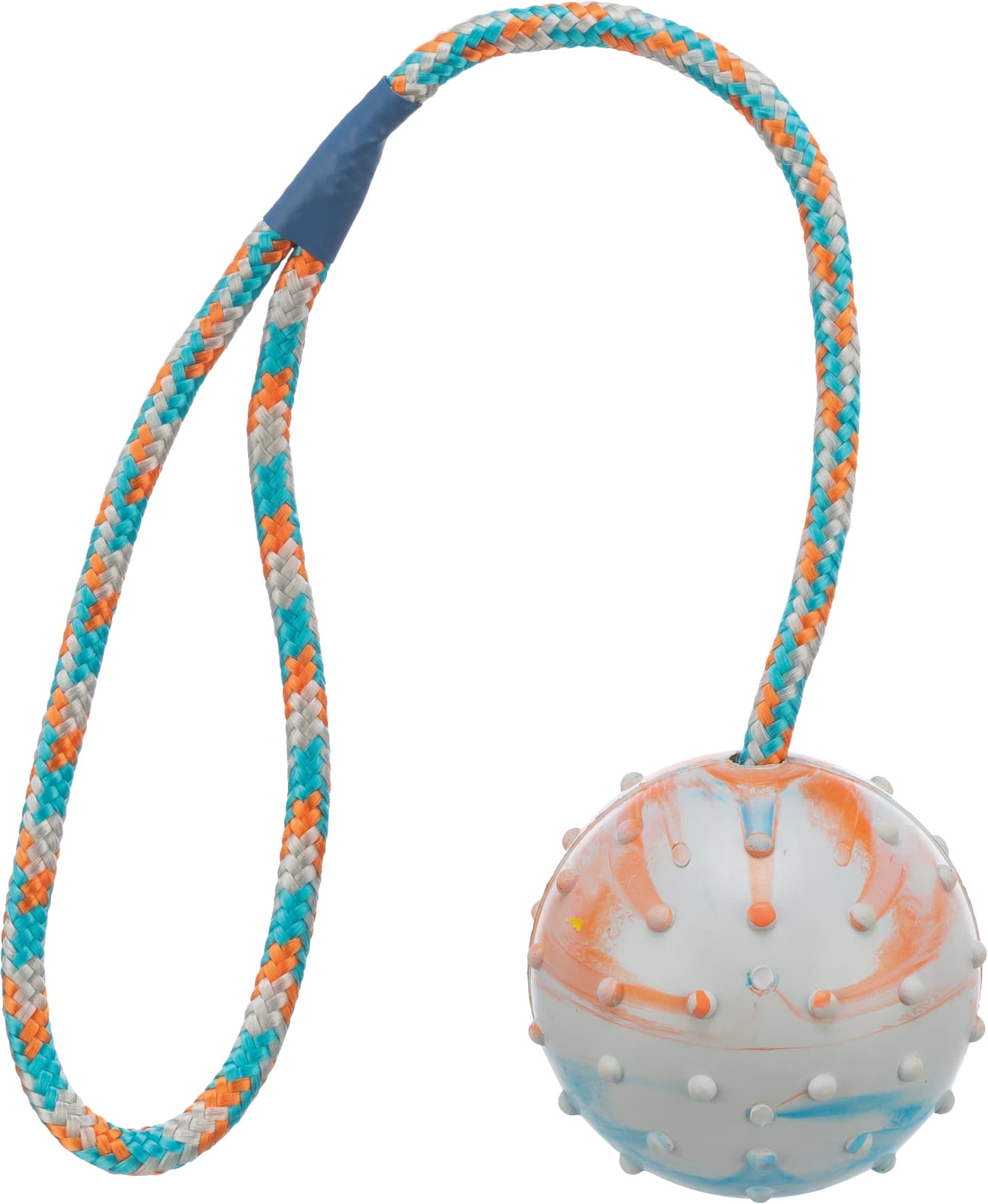 Trixie Hundespielzeug Naturgummi Ball mit Noppen am Seil