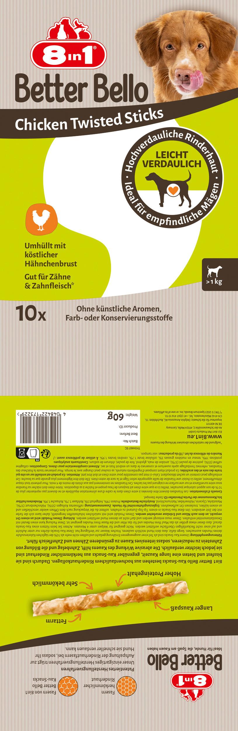 Produktbild 8in1 Better Bello Chicken Twisted Sticks 3 von 4