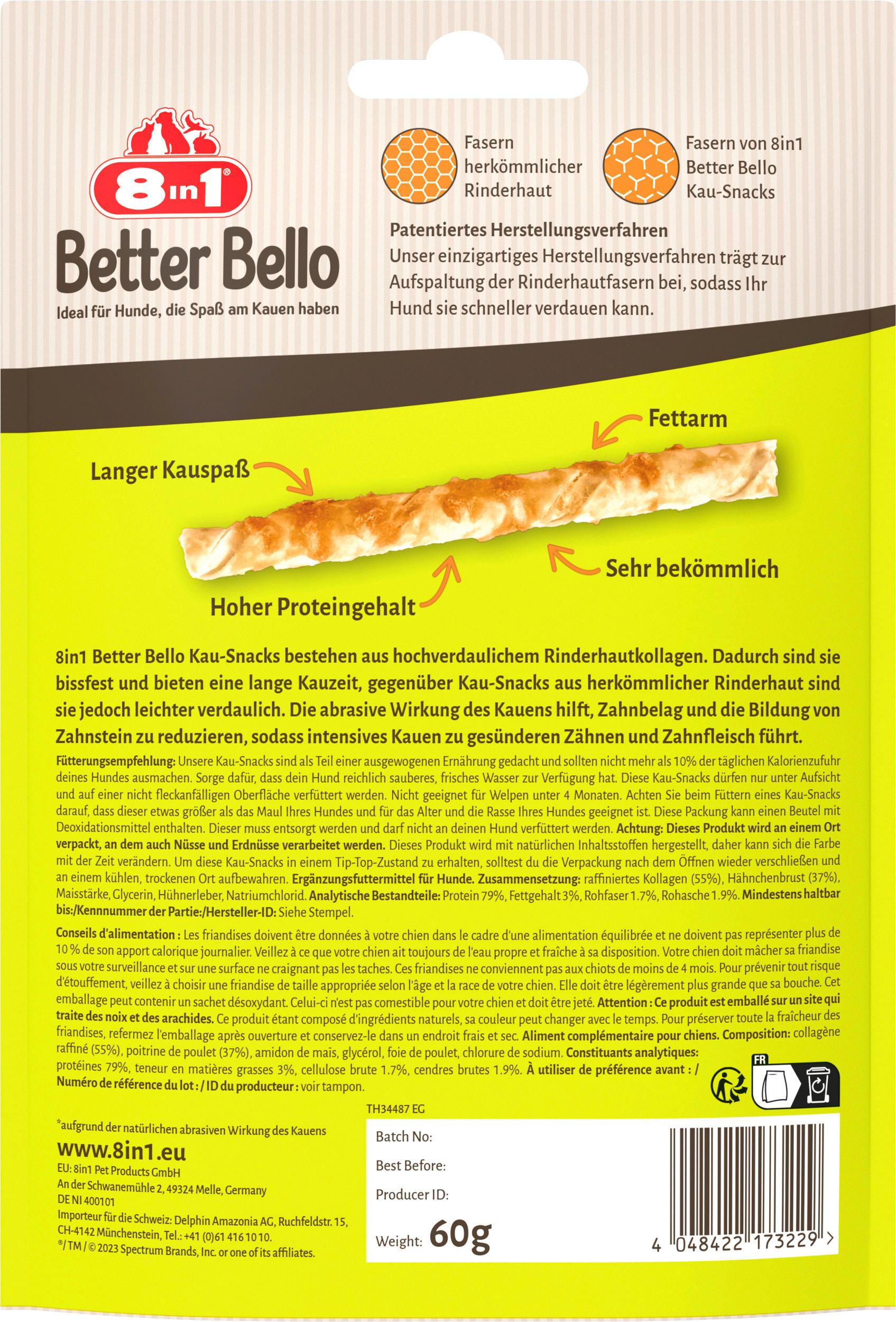 Produktbild 8in1 Better Bello Chicken Twisted Sticks 2 von 4